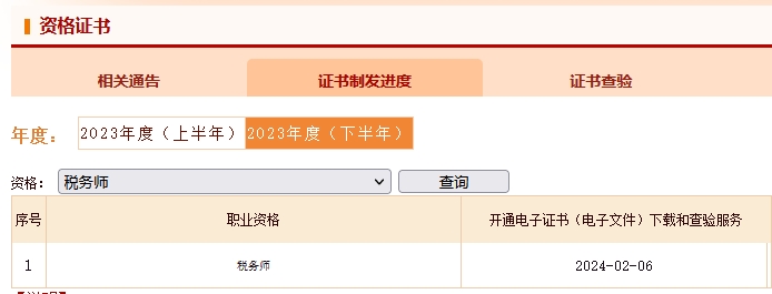 2023年税务师职业资格电子证书2023年度税务师电子证书已上线，速来下载领取