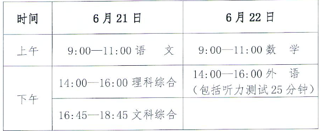 河北秦皇岛中考时间2024年时间表